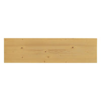 Detailed shot of entrance table showing natural wood grain and texture.