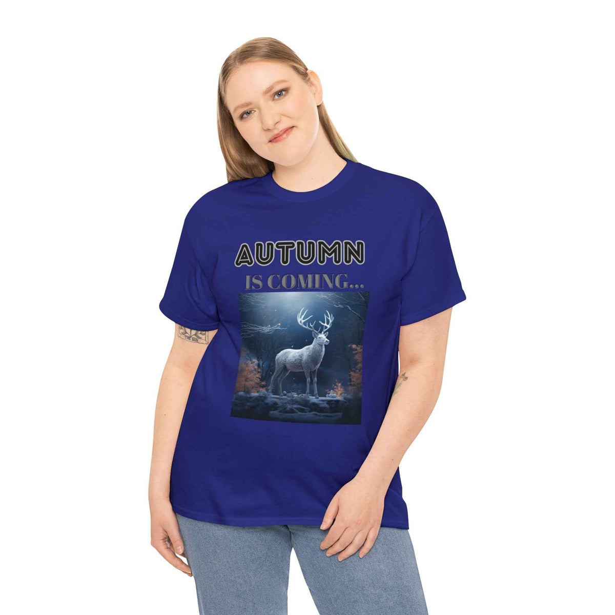 Autumn is coming: Fall Vibes T-shirts | Deer Drinking Brook Leaves Cha