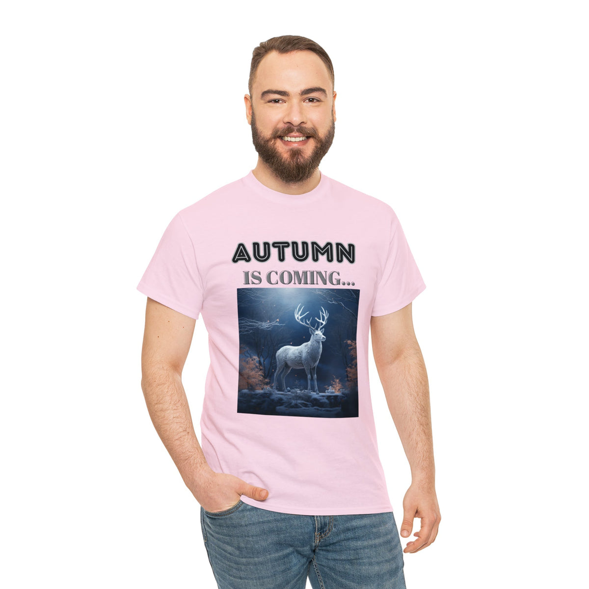 Autumn is coming: Fall Vibes T-shirts | Deer Drinking Brook Leaves Cha