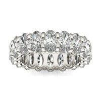 4 CTW Oval Lab Grown Diamond Couture Classic Eternity Ring 14K White