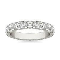 AGI Certified 2 CTW Round Lab Grown Diamond Eternity Band in 14K White