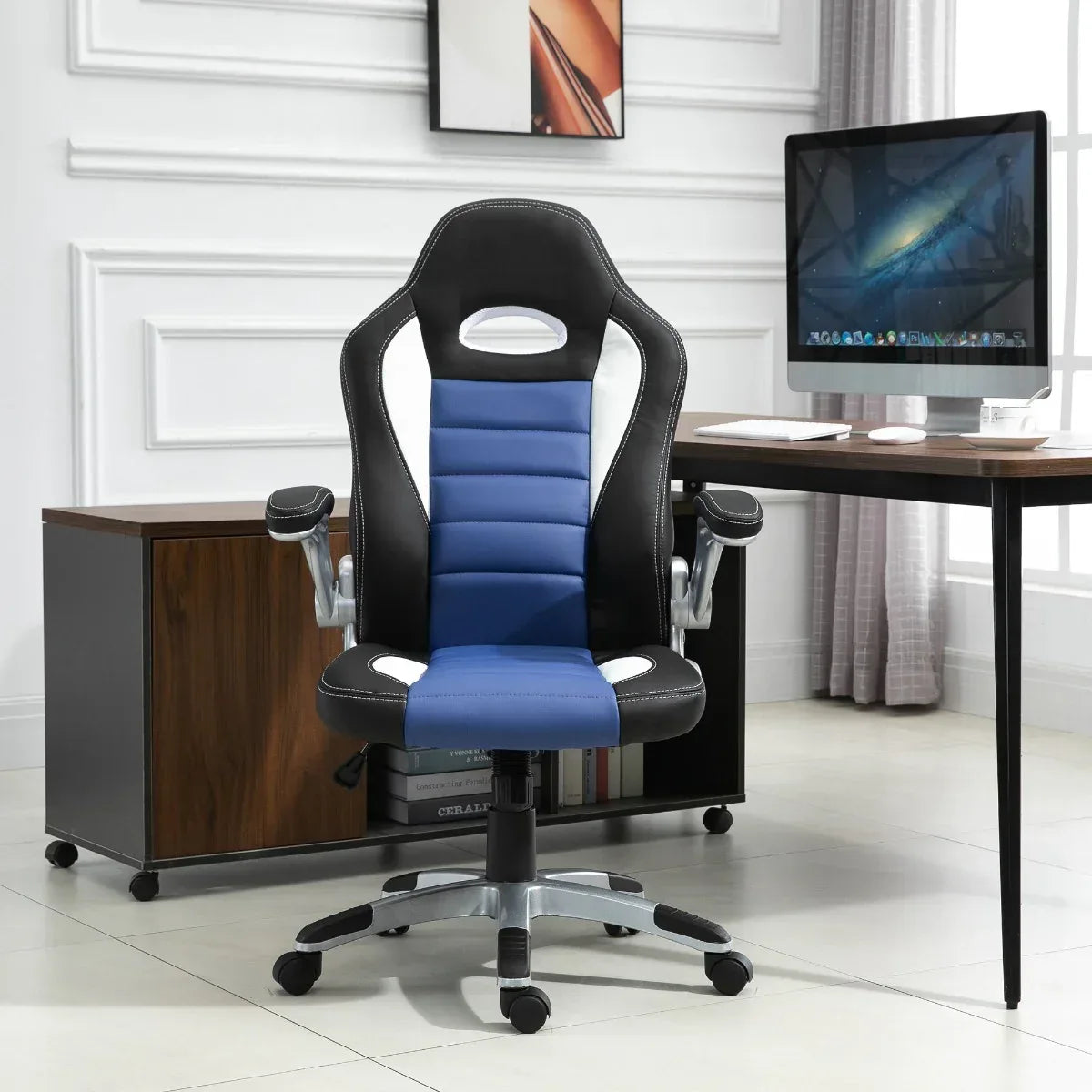HOMCOM Racing Car Office Chair Swivel Excutive Computer Gaming Chair - Snagva