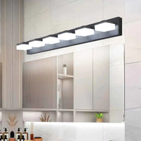 Modern 6-Light Black LED Vanity Mirror Light Fixture For Bathrooms And