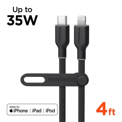 HyperGear Flexi PRO USB-C to Lightning Cable 4ft - Snagva
