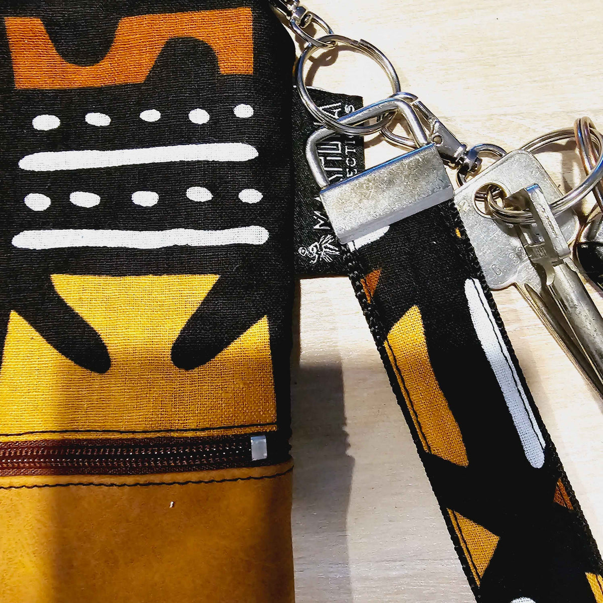 Handmade Phone Bag and Keyfob Set  | African Ankara Print Fabric |
