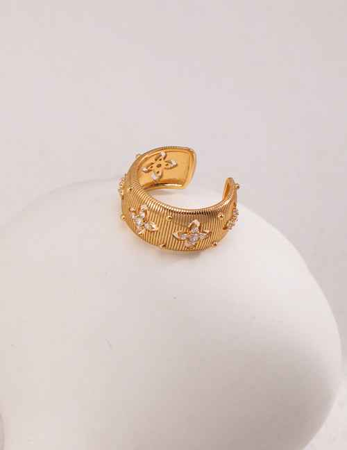Adjustable Star Thick Band Cross Ring