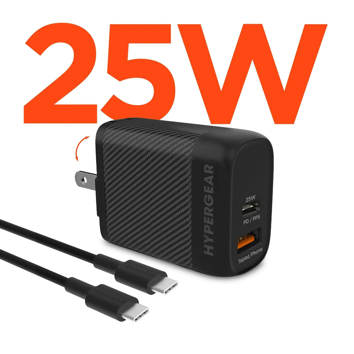 HyperGear SpeedBoost 25W USB-C PD + 12W USB Fast Wall Charger with PPS - Snagva