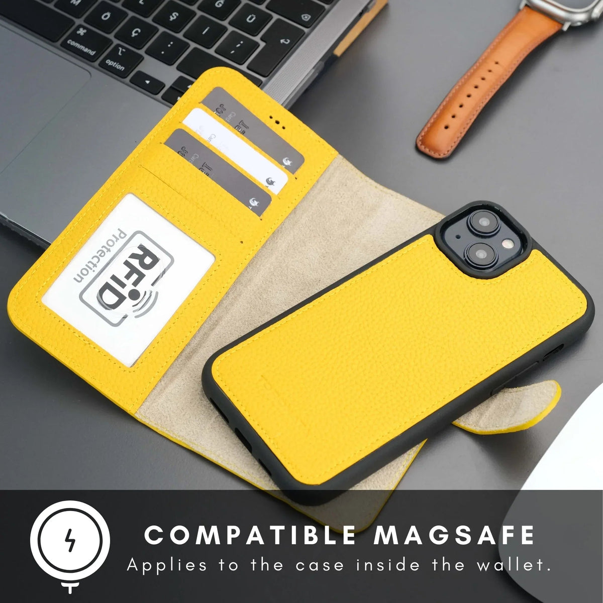 Casper Leather iPhone 14 Wallet Case | MagSafe