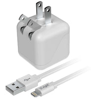 Xyst 2.4-Amp Dual USB Wall Charger With 4Ft Lightning Cable - Snagva