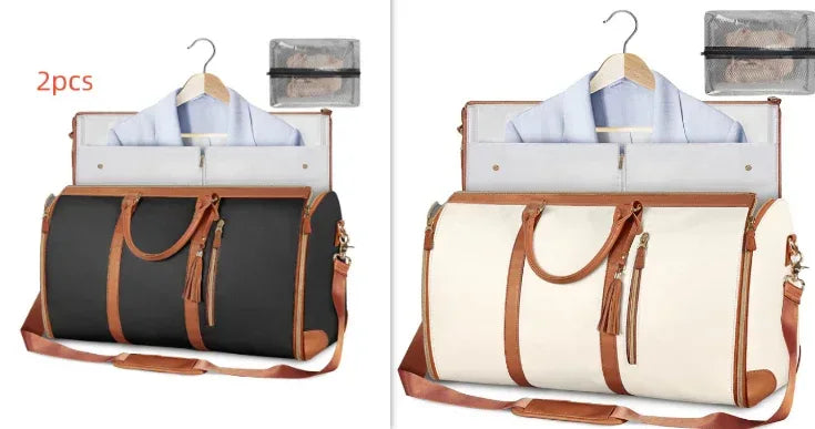 Large Capacity Travel Duffle Bag Women's Handbag Folding Suit Bag Waterproof Clothes Totes - Snagva