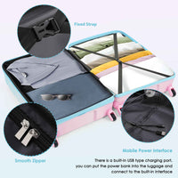 Luggage Set of 3, 20-inch with USB Port, Airline Certified Carry-on