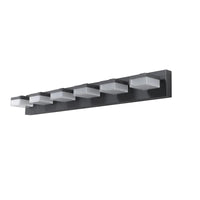 Modern 6-Light Black LED Vanity Mirror Light Fixture For Bathrooms And