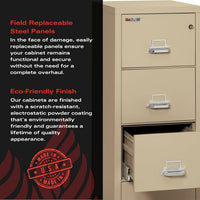 Parchment Four Drawer Fire Safe Legal File Cabinet UL 1 Hour