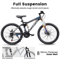 FlexRide™ 24 – 24" MTB Bike with Disc Brakes & 21-Speed Gears - Snagva