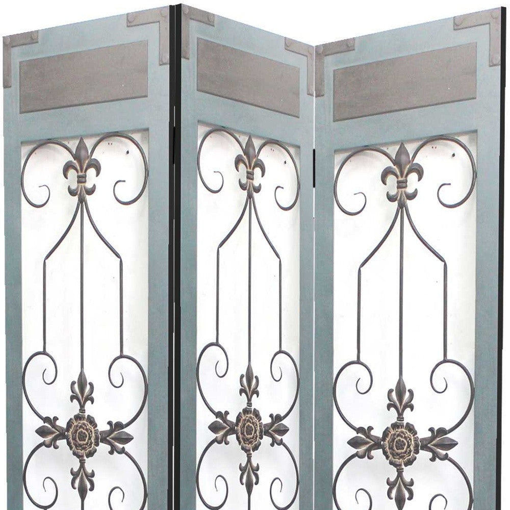 1 x 60 x 72 Blue Wood Metal  Screen