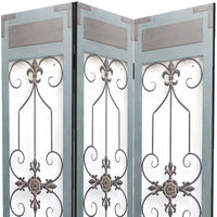 1 x 60 x 72 Blue Wood Metal  Screen