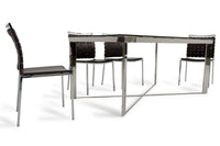 30inches Wood  Steel  and Glass Dining Table