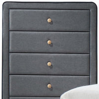 46inches Light Gray Upholstery 5 Drawer Chest Dresser with light
