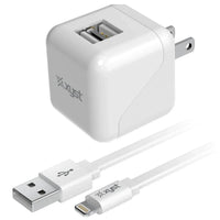 Xyst 2.4-Amp Dual USB Wall Charger With 4Ft Lightning Cable - Snagva