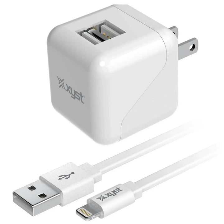 Xyst 2.4-Amp Dual USB Wall Charger With 4Ft Lightning Cable - Snagva