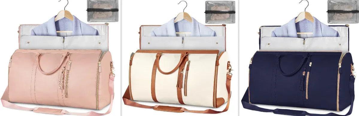 Large Capacity Travel Duffle Bag Women's Handbag Folding Suit Bag Waterproof Clothes Totes - Snagva