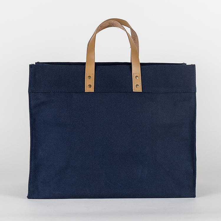 Box Tote Bag Canvas and Leather - Snagva