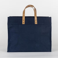 Box Tote Bag Canvas and Leather - Snagva