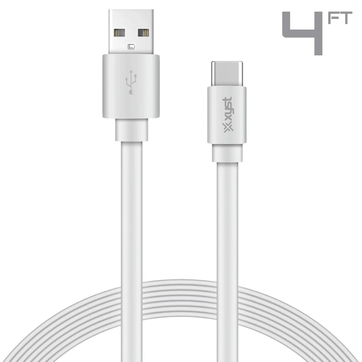 Xyst Charge and Sync USB to USB-C Flat Cable 4Ft - Snagva