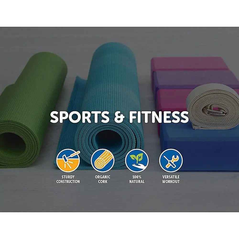 2x ECO-Friendly Cork Yoga Block Organic Yoga Prop Accessory Exercise