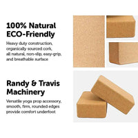 2x ECO-Friendly Cork Yoga Block Organic Yoga Prop Accessory Exercise
