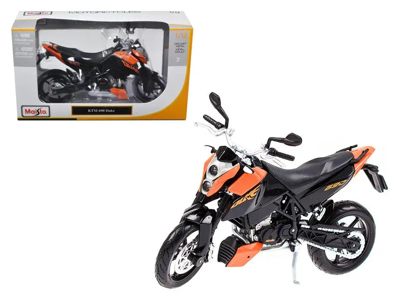 KTM 690 Duke Orange / Black Motorcycle 1/12 Diecast Model by Maisto - Snagva