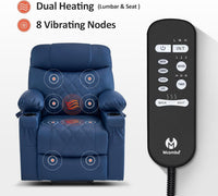 Petite Power Lift Recliner With Massage Blue USB Ports