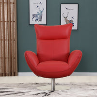 43inches Black Contemporary Leather Lounge Chair