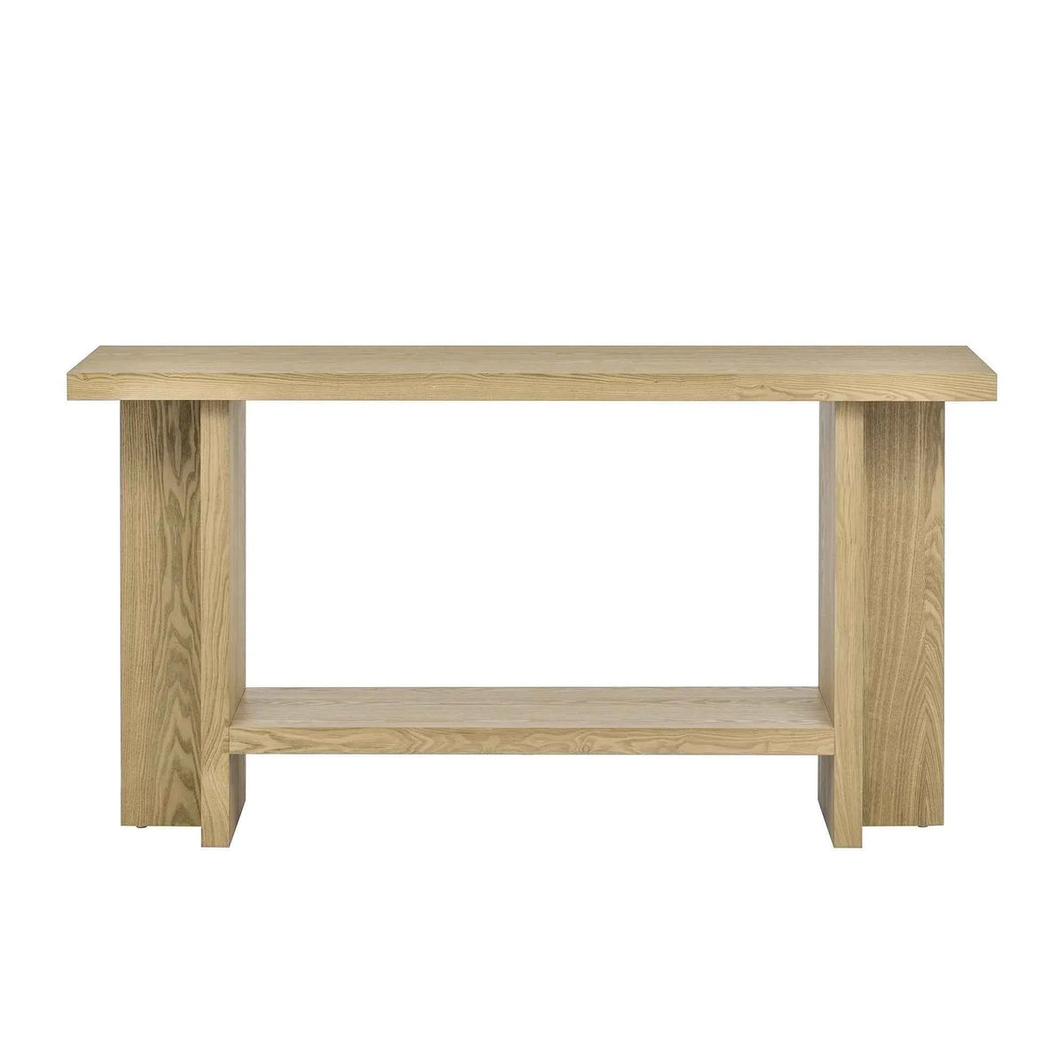 Vintage-Inspired and Ash Wood Veneer ConsoleTable with T-Leg