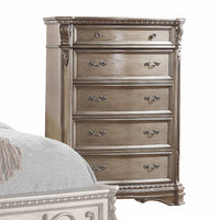 20inches X 42inches X 56inches Antique Champagne Wood Poly Resin Chest