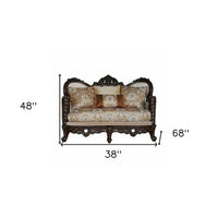 38inches X 68inches X 48inches Fabric Dark Walnut Upholstery Wood