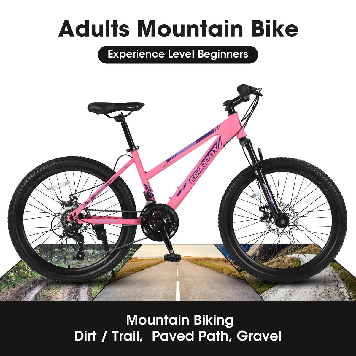 Carpat™ City-Cruizer – 26" Pink Trail Bike for Women & Teens - Snagva
