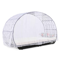 90.55" Outdoor Patio Daybed with Curtain, Sunbed with Cushion and