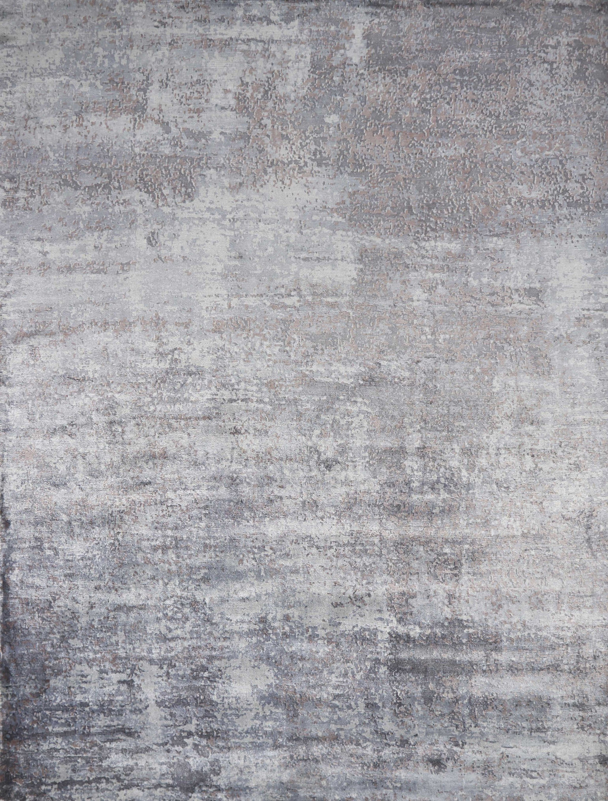 8inchesx10inches Slate Grey Hand Loomed Abstract Brushstroke Indoor