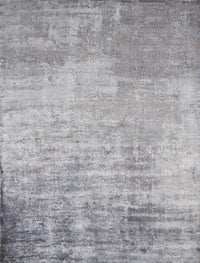 8inchesx10inches Slate Grey Hand Loomed Abstract Brushstroke Indoor