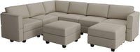 Modular U Shaped Sectional Sofa Grey Velvet With Storage