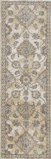 8inchesx11inches Ivory Sand Machine Woven Bordered Floral Vines Indoor