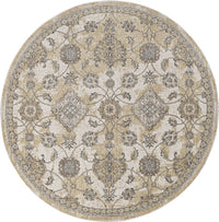 8inchesx11inches Ivory Sand Machine Woven Bordered Floral Vines Indoor