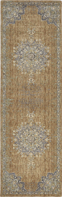 8inchesx11inches Coffee Brown Machine Woven Floral Medallion Indoor