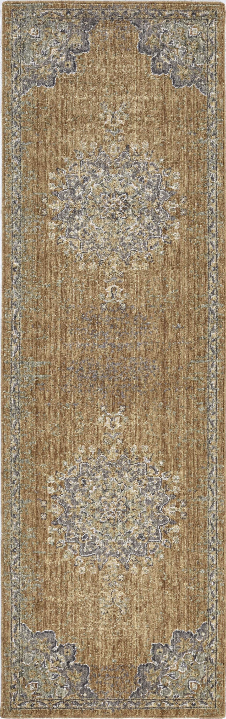 8inchesx11inches Coffee Brown Machine Woven Floral Medallion Indoor