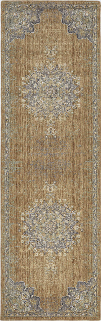 8inchesx11inches Coffee Brown Machine Woven Floral Medallion Indoor