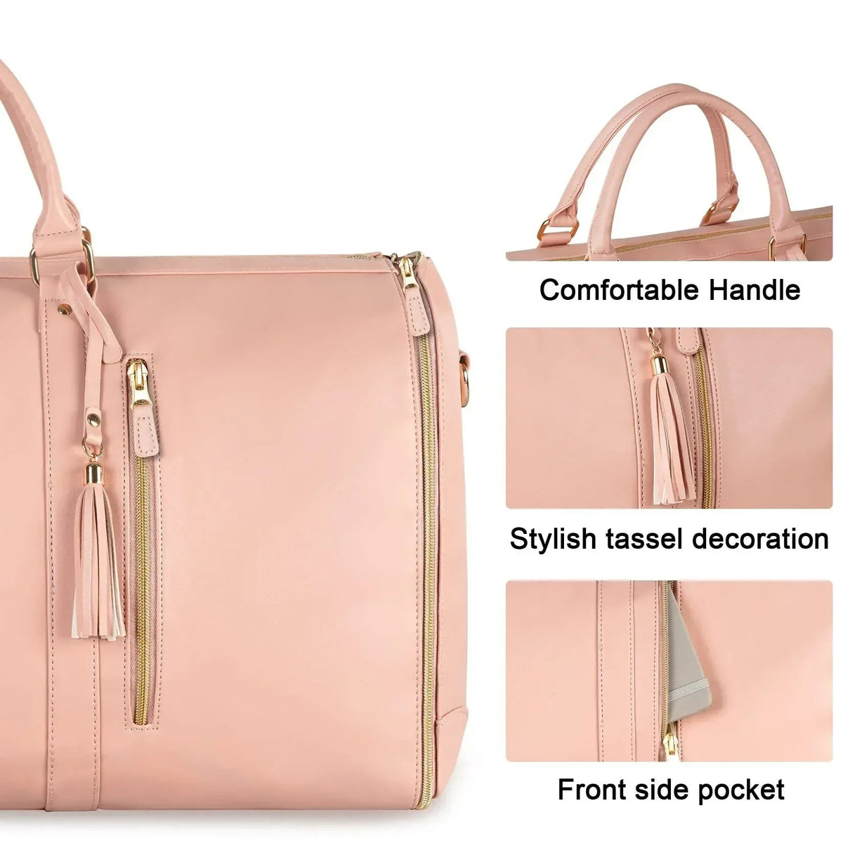 Large Capacity Travel Duffle Bag Women's Handbag Folding Suit Bag Waterproof Clothes Totes - Snagva