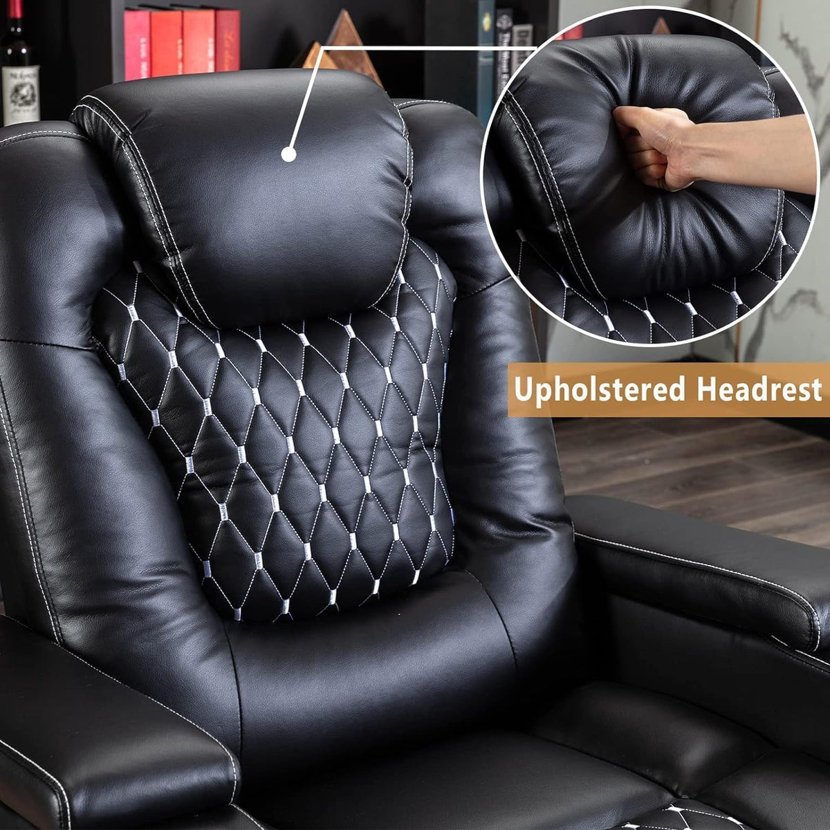 Power Recliner Chair With USB Ports And Cup Holders Black