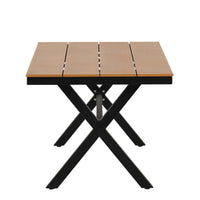 Contemporary Outdoor Set with PE Rattan Chairs and Plastic Wood