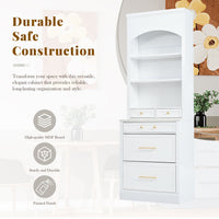 Modern 83.7inch High Kitchen Pantry, Freestanding Tall Kitchen Hutch